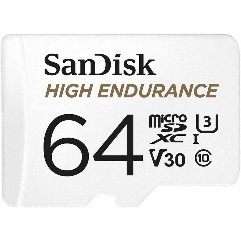 Card de memorie SanDisk microSDXC, 64GB + SD Adaptor High Endurance 100/40MB/s