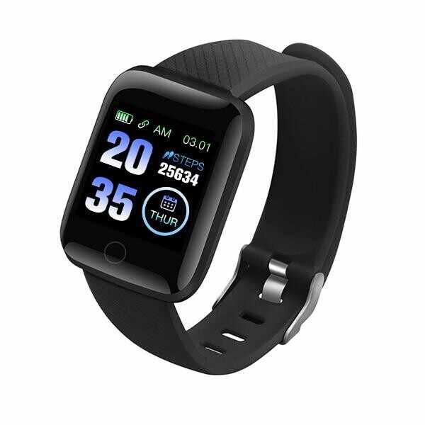 Ceas Smartwatch Techstar® D13, Negru, Bluetooth 4.0, Compatibil Android & iOS, Unisex, Rezistent la Apa
