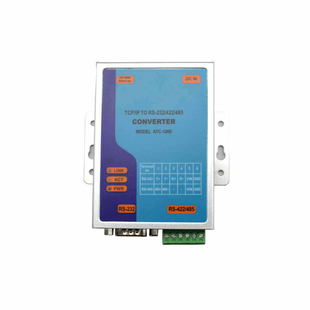 Convertor integrat RS232/422/485 la TCP/IP Kentec ATC 1000, sina DIN, 10/100 Mbps