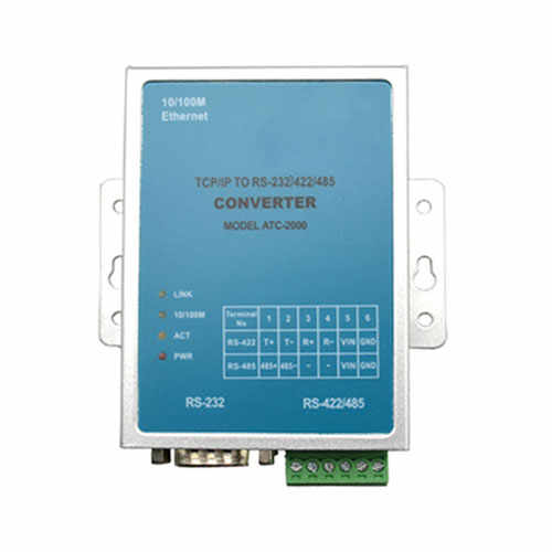 Convertor integrat RS232/422/485 la TCP/IP Kentec ATC 2000, sina DIN, 10/100 Mbps