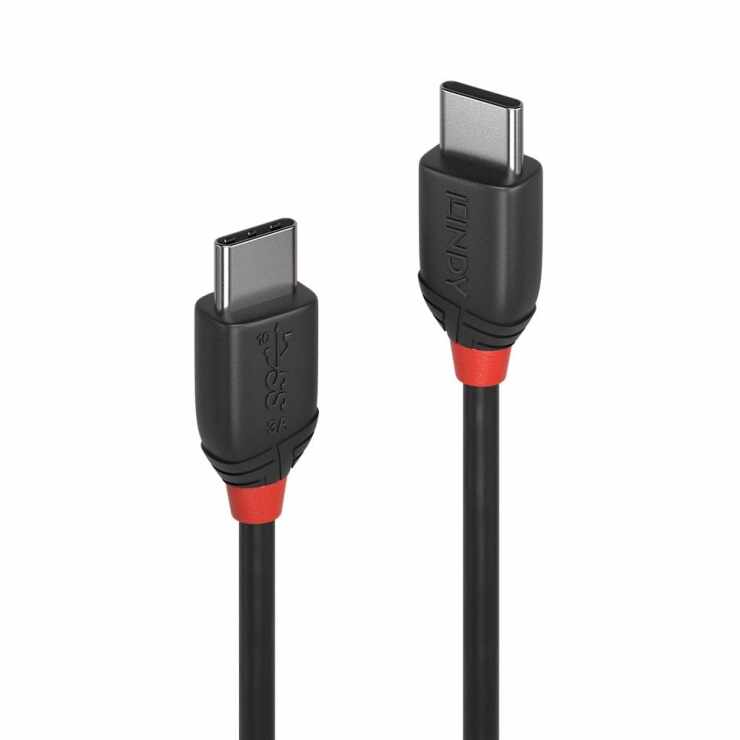 Cablu USB 3.1 tip C la tip C 3A/60W Black Line T-T 1.5m, Lindy L36907
