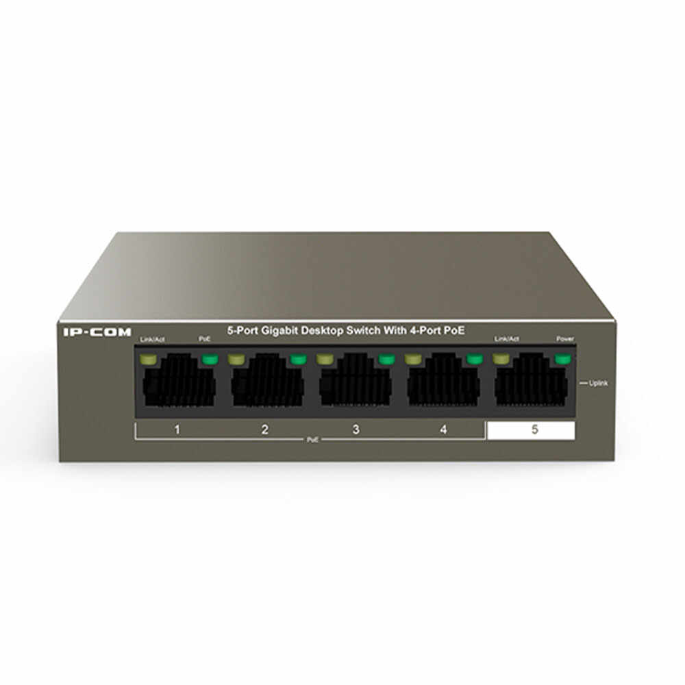 Switch cu 5 porturi IP-COM G1105P-4-63W, 5.6 Gbits, 16000 MAC, fara management