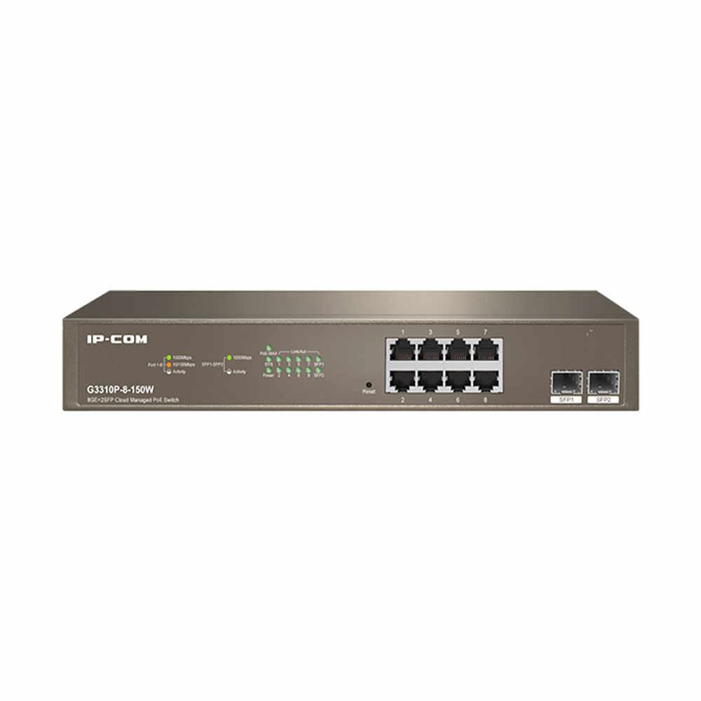 Switch cu 8 porturi IP-COM G3310P-8-150W, 20 Gbps, 14.9 Mpps, cu management