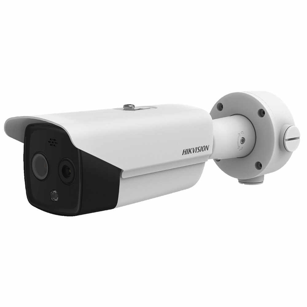 Camera supraveghere termica bispectrala IP Hikvision DS-2TD2617-3/QA, 4 MP, IR/lumina alba 40 m, 4 mm, slot card, masurare temperatura, PoE
