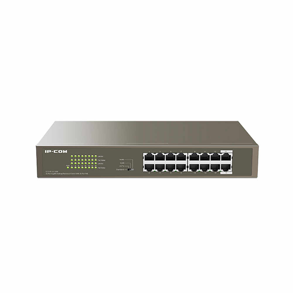 Switch cu 16 porturi IP-COM G1116P-16-150W, 32 Gbps, 23.6 Mpps, PoE, fara management