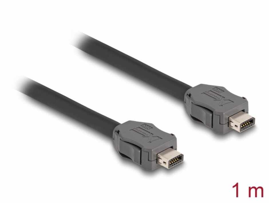 Cablu ix Industrial (A-coded) pentru Industry 4.0/IoT Cat.7 T-T 1m, Delock 82008