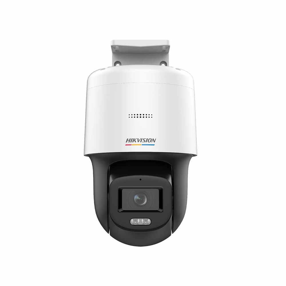 Camera supraveghere IP Speed Dome PTZ Hikvision ColorVu DS-2DE2C400SCG-EF0, 4 MP, 2.8 mm, lumina alba 30 m, slot card, microfon si difuzor incorporat, PoE