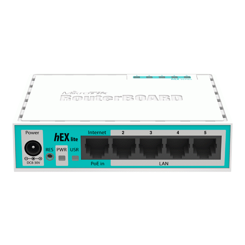 Router hEX Lite, 5 x Fast Ethernet, RouterOS L4 - Mikrotik RB750r2
