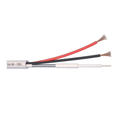 Cablu Microcoaxial + alimentare 2x0.5, Cupru 100%, 100m