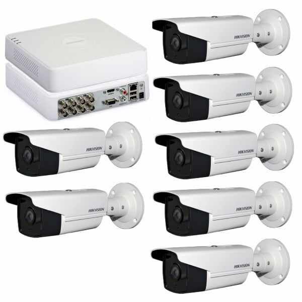 Kit Supraveghere full HD 1080P cu 7 Camere Exterior Exir 80m + DVR 8 canale video / 1 canal audio