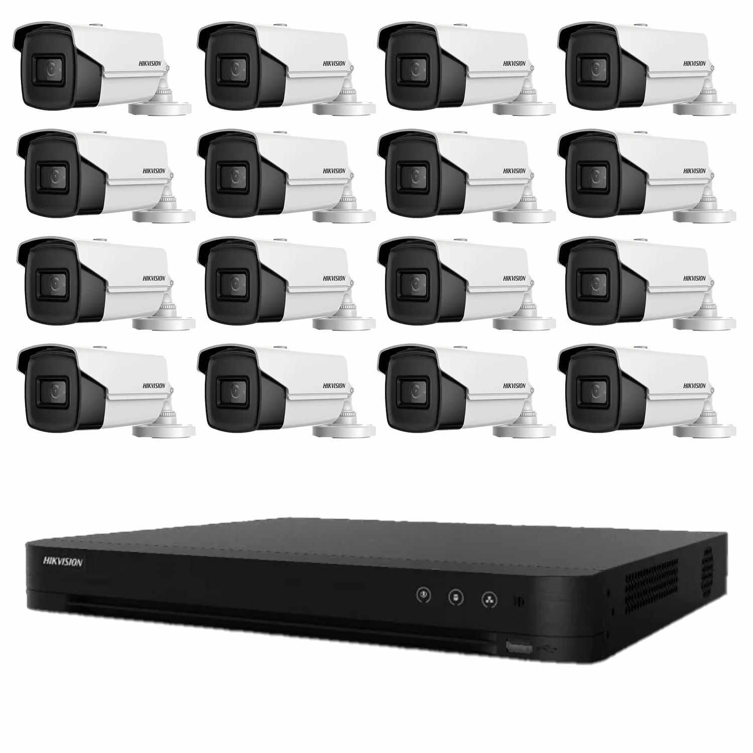 Sistem de supraveghere basic 16 Camere Hikvision 4 in 1, 8MP, lentila 3.6mm, IR 80m, DVR 16 canale 4K