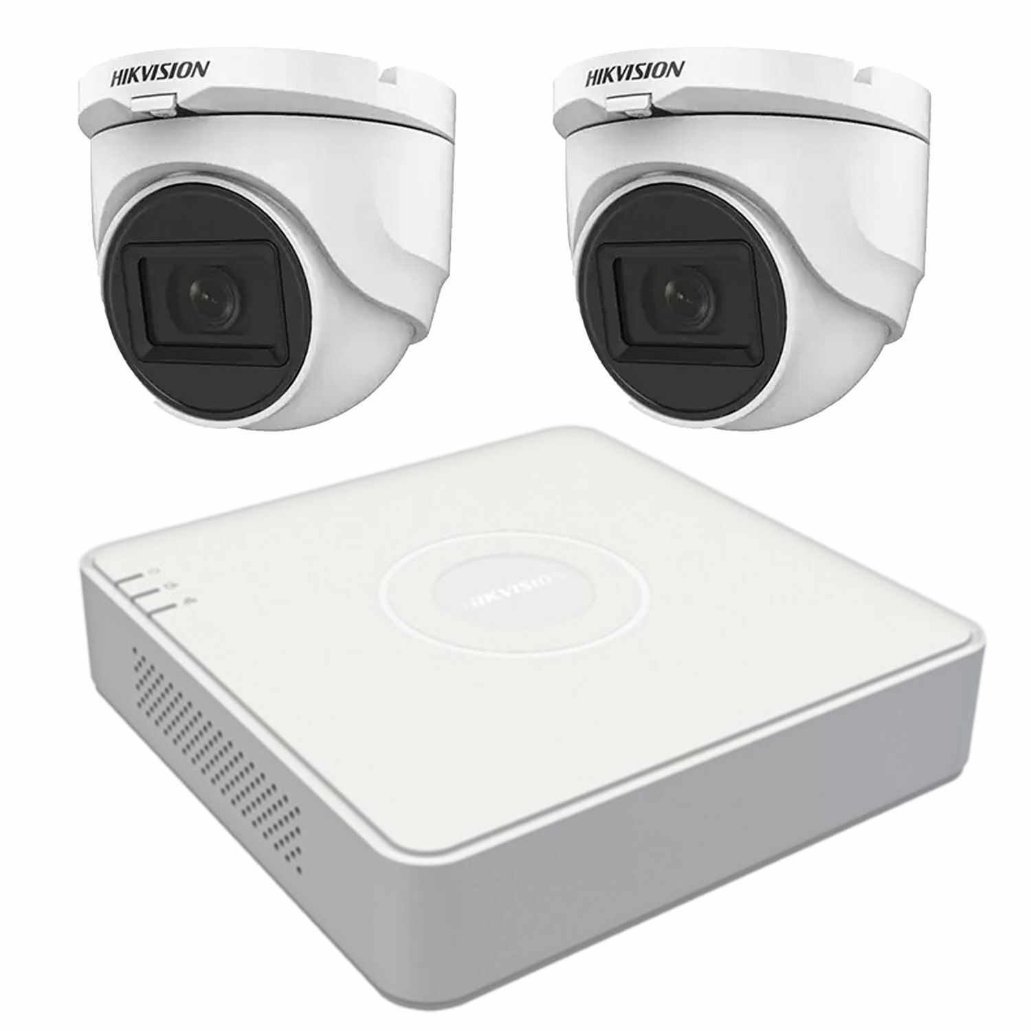 Sistem supraveghere Hikvision interior 2 camere 2MP, 2.8mm, IR 30m, 4 in 1, DVR 4 canale TurboHD