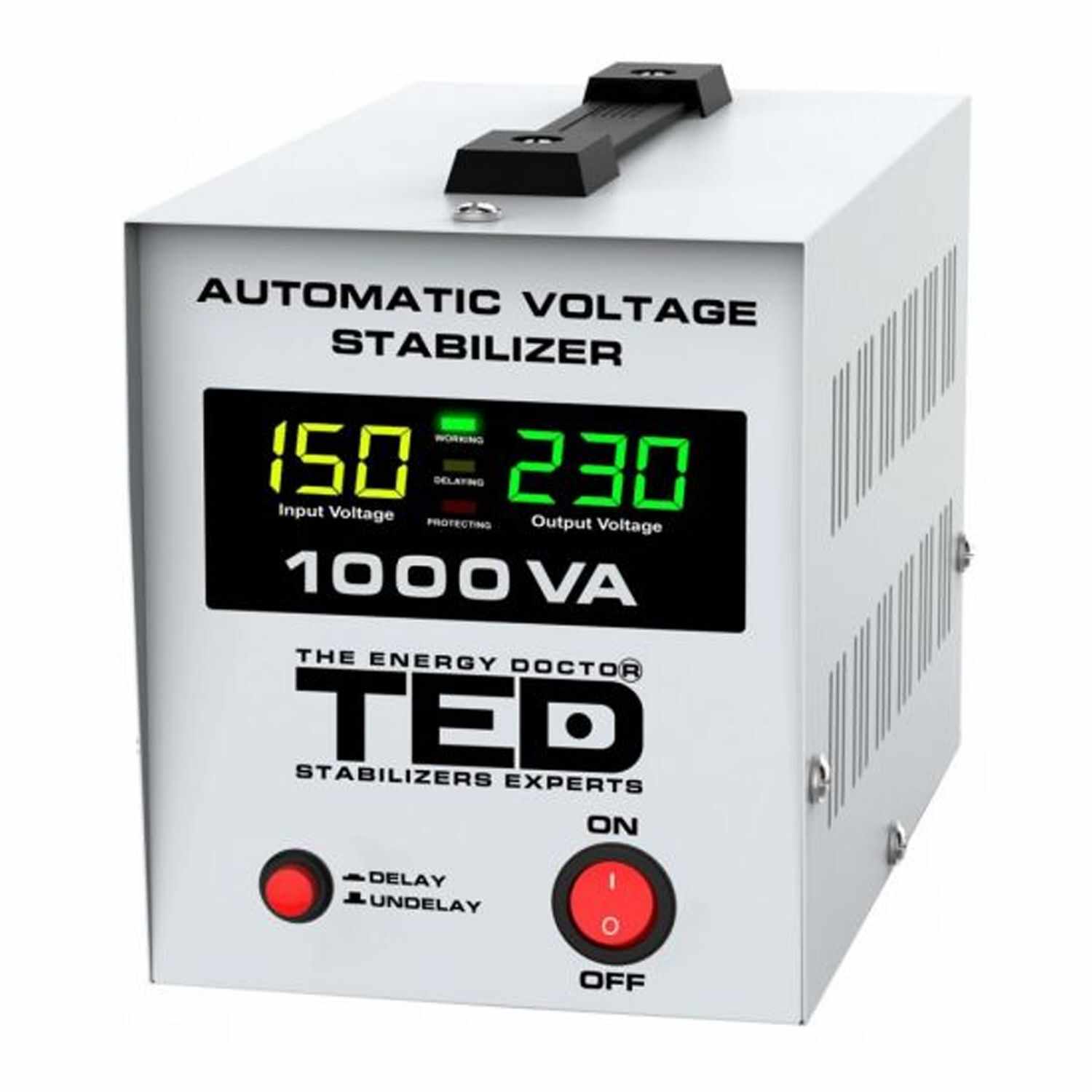 Stabilizator retea maxim 1000VA-AVR LCD 2 iesiri schuko TED000040 (1/8)