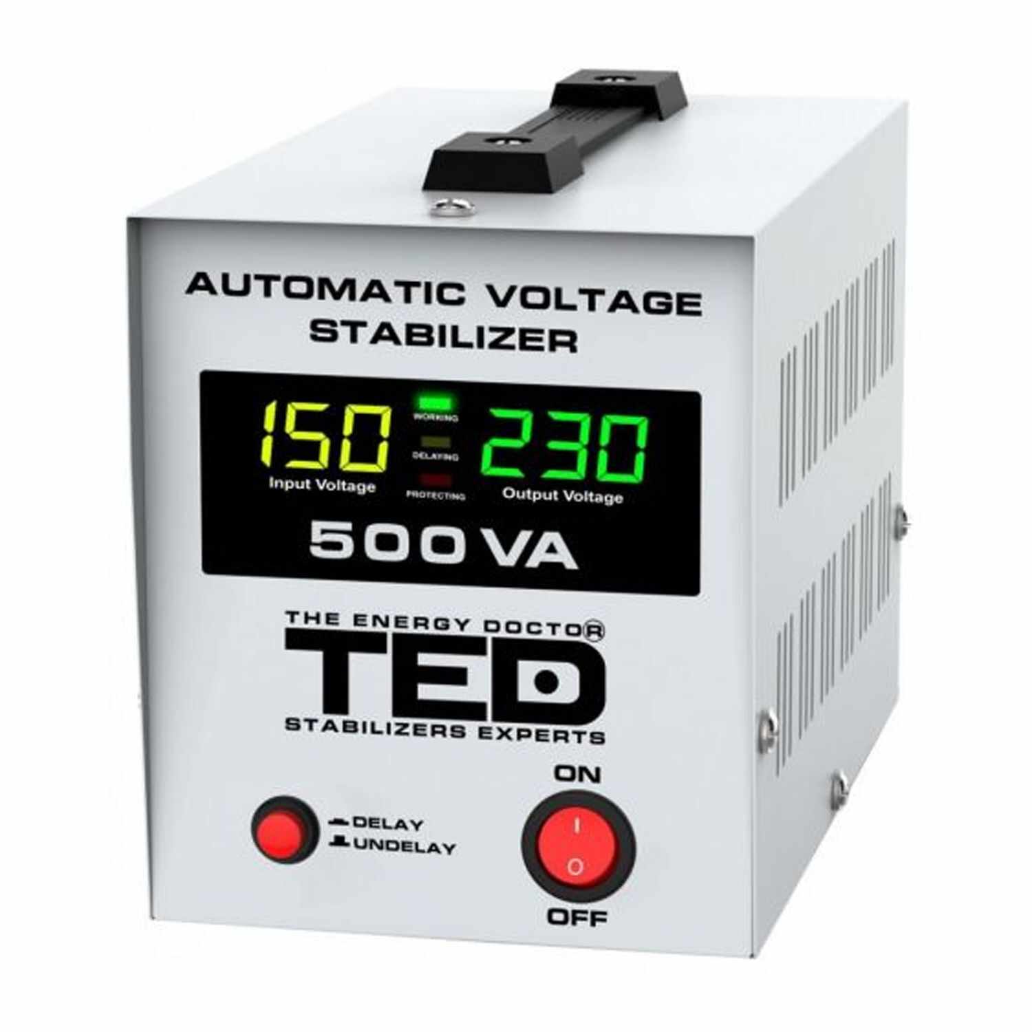 Stabilizator retea maxim 500VA-AVR LCD 2 iesiri schuko TED000194 (1/8)
