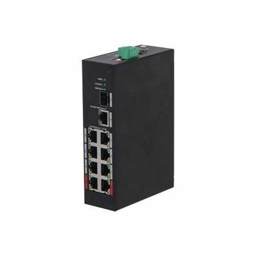 Switch Dahua PFS3110-8ET-96-V2, PoE Industrial 8 porturi, 1x Gigabit, 1x SFP, 96W