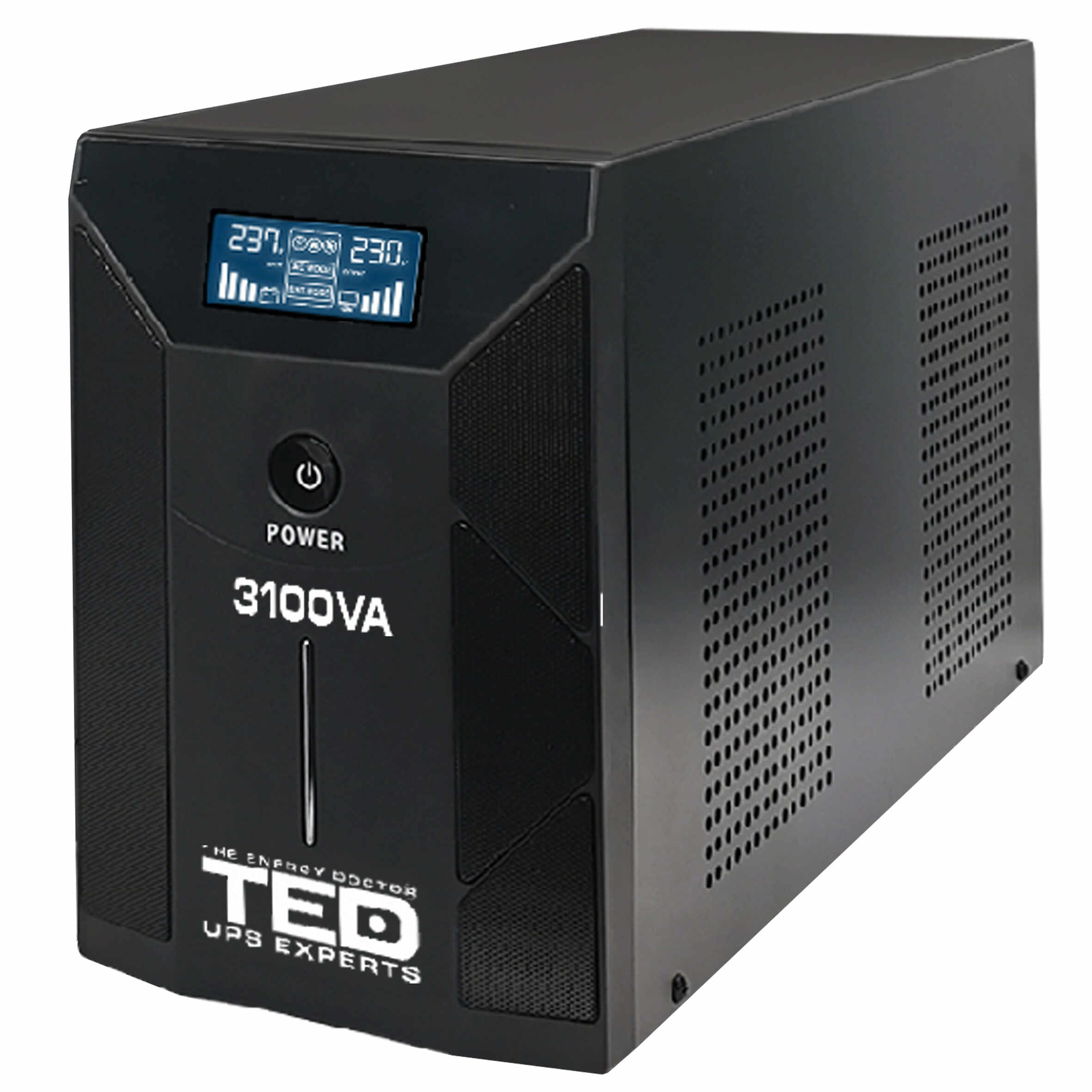 UPS 3100VA / 1800W LCD dispaly Line Interactive cu stabilizator 3 iesiri schuko TED UPS Expert TED001627