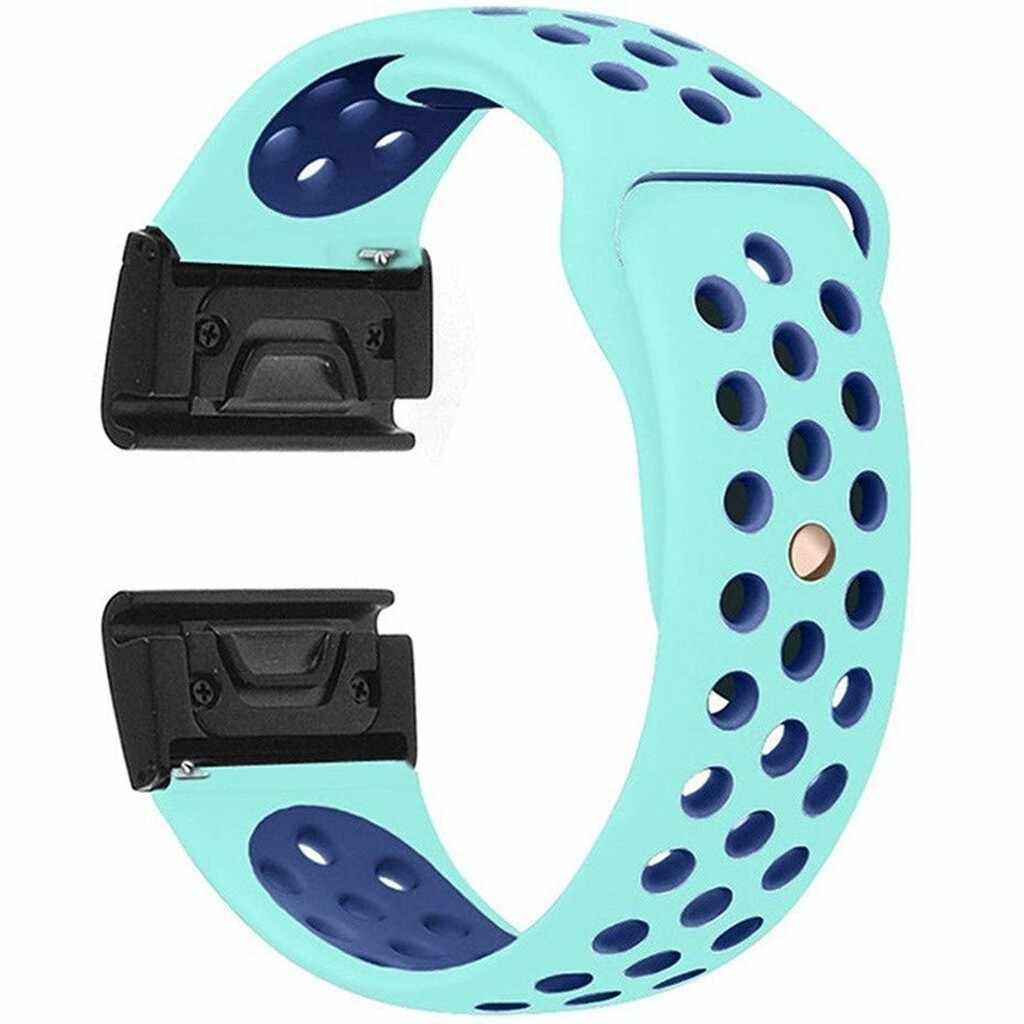 Curea ceas Smartwatch Garmin Fenix 3 / Fenix 5X, 26 mm iUni Silicon Sport Turquoise-Blue