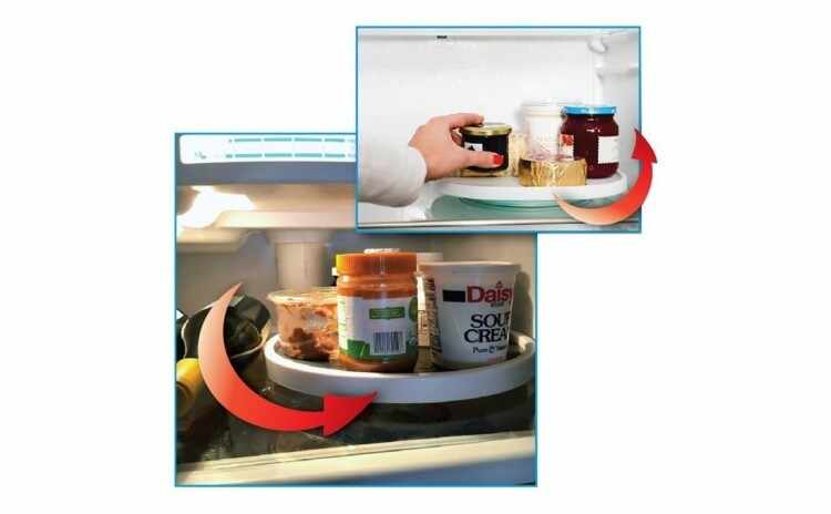 Organizator rotativ tip tava pentru frigider sau dulap, 25 cm