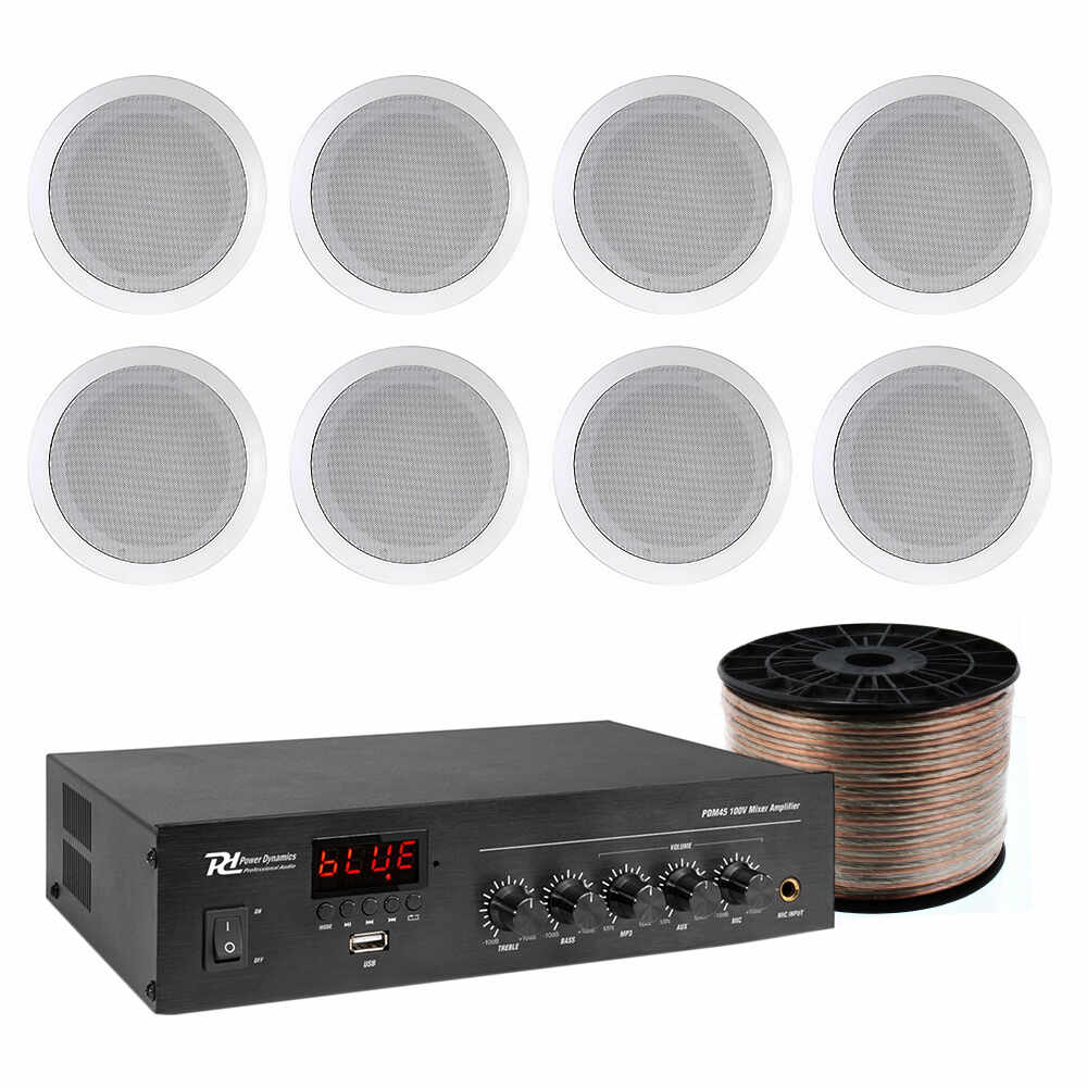 Sistem de sonorizare Ambient Studio-M 1-C Bluetooth, 8 boxe tavan