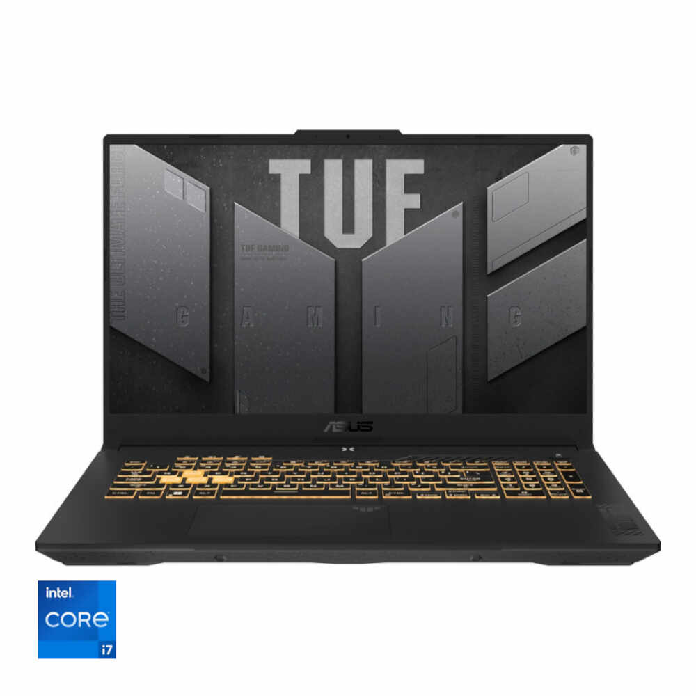 Laptop gaming Asus TUF F17 FX707ZU4, 17.3, Full HD, Intel Core i7-12700H, 16GB RAM, 512GB SSD, GeForce RTX 4050, Mecha Gray, No OS