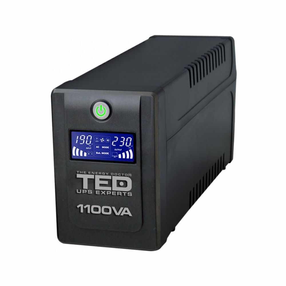 UPS 1100VA / 600W LCD Line Interactive cu stabilizator 4 iesiri schuko TED UPS Expert TED001573