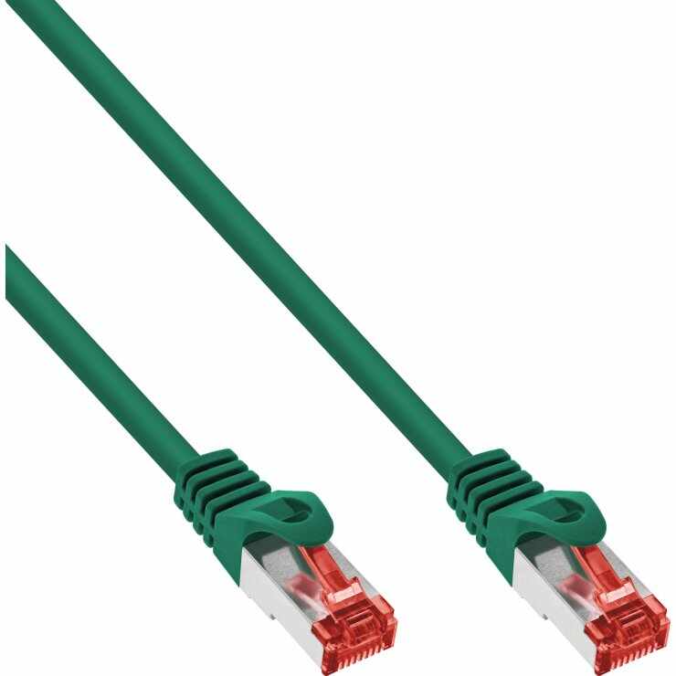 Cablu de retea RJ45 S/FTP PiMF Cat.6 15m Verde, InLine IL76415G