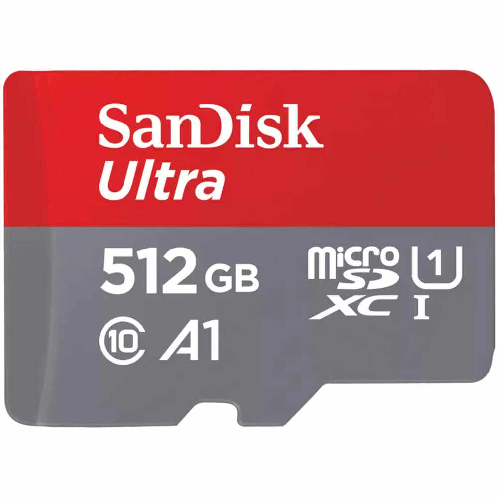 Card de memorie SanDisk Ultra microSDXC, 512GB, 150MB/s, A1 Class 10 UHS-I + SD Adapter A1 Ultra 150MB/s
