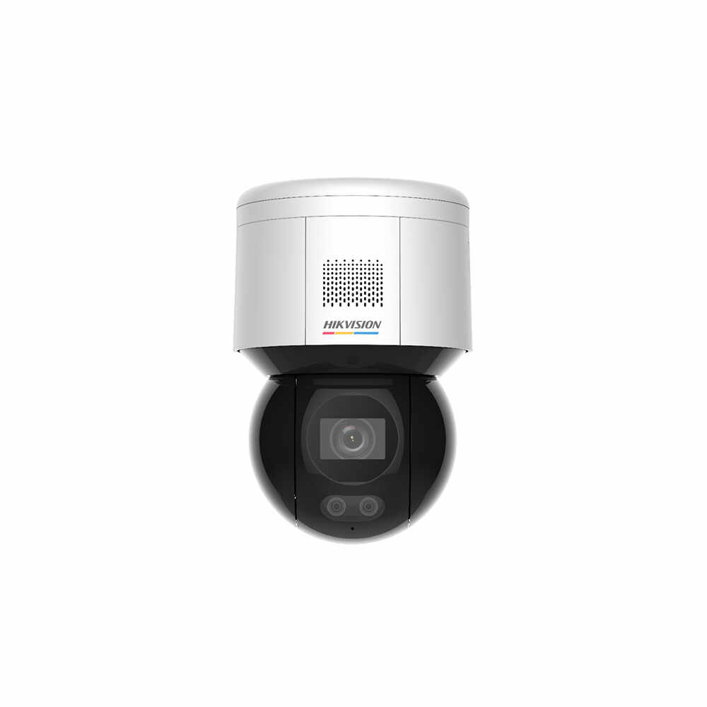 Camera supraveghere IP Speed Dome PTZ Hikvision Full Color DS-2DE3A400BW-DE(F1)(T5), 4 MP, lumina alba 30 m, 4 mm, slot card, microfon si difuzor, PoE