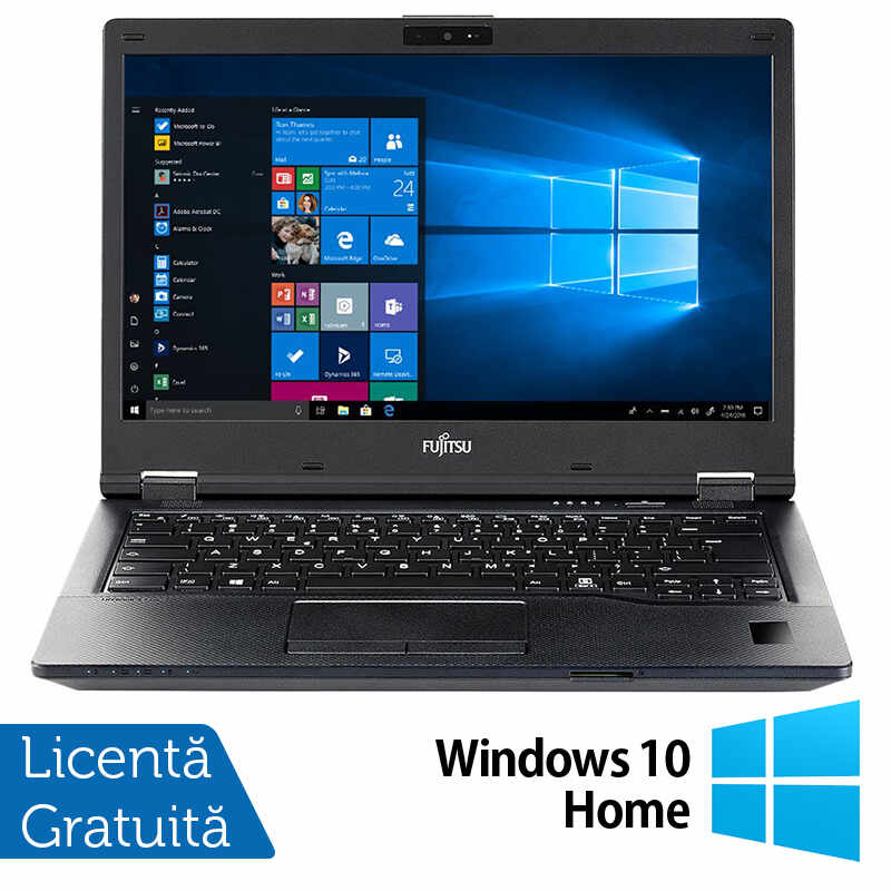 Laptop Refurbished Fujitsu LifeBook E549, Intel Core i5-8265U 1.60-3.90GHz, 8GB DDR4, 256GB SSD, 14 Inch Full HD, Webcam + Windows 10 Home
