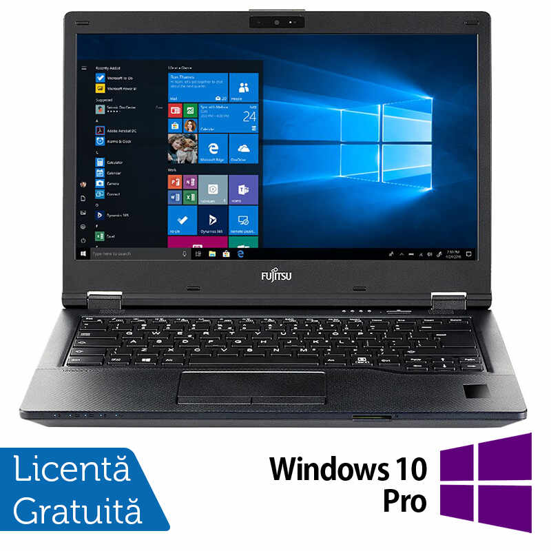 Laptop Refurbished Fujitsu LifeBook E549, Intel Core i5-8265U 1.60-3.90GHz, 8GB DDR4, 256GB SSD, 14 Inch Full HD, Webcam + Windows 10 Pro