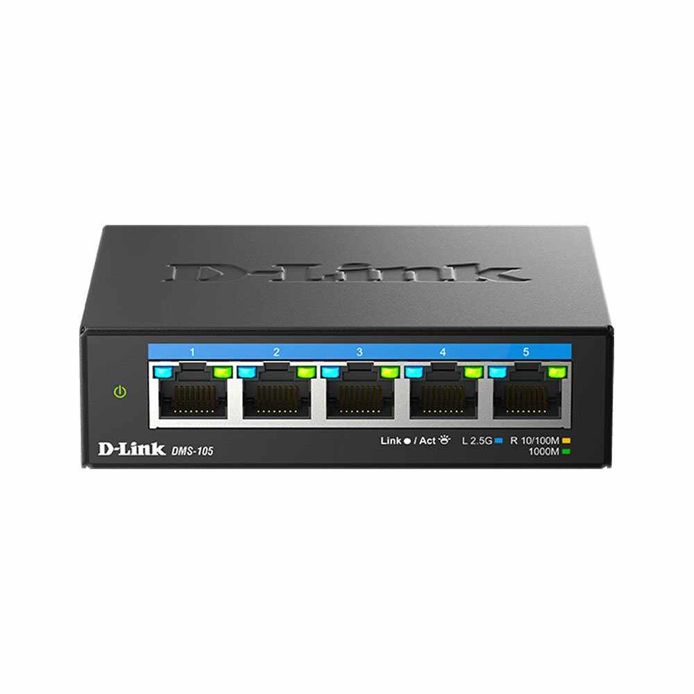 Switch cu 5 porturi Gigabit D-link DMS-105, 25 Gbps, 18.6 Mpps, fara management 