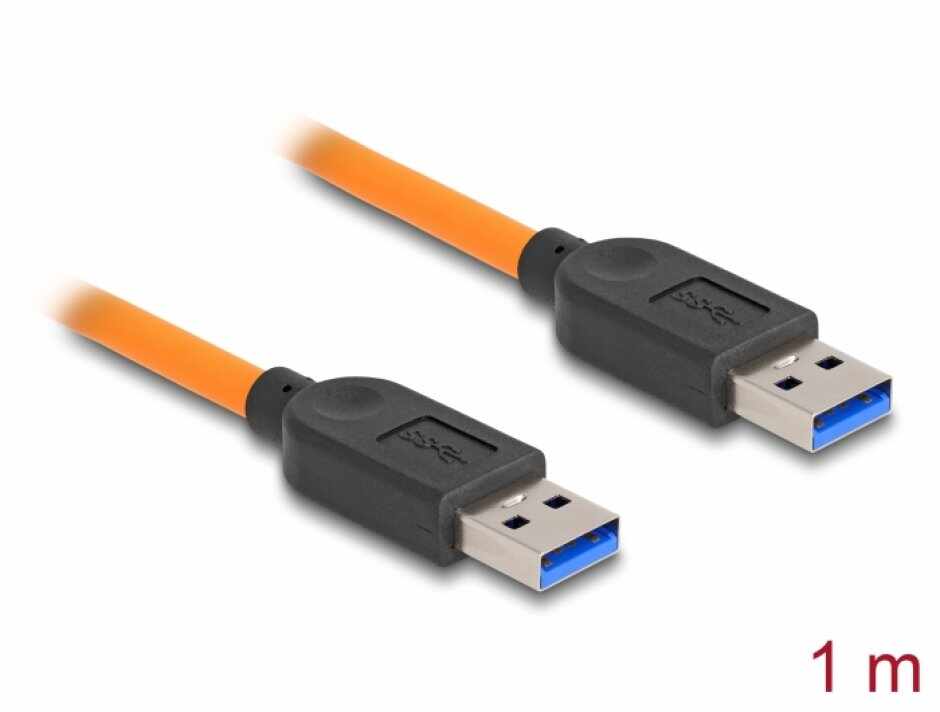 Cablu USB 3.1-A pentru tethered shooting T-T 1m Orange, Delock 87962