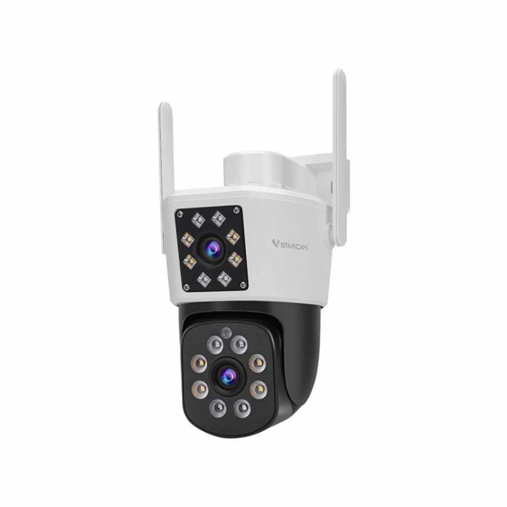 Camera supraveghere exterior cu lentila duala IP PTZ Speed Dome Wi-Fi Vstarcam C662DR, 2 MP, 4 mm, IR 15-30 m, slot card, microfon si difuzor, auto tracking