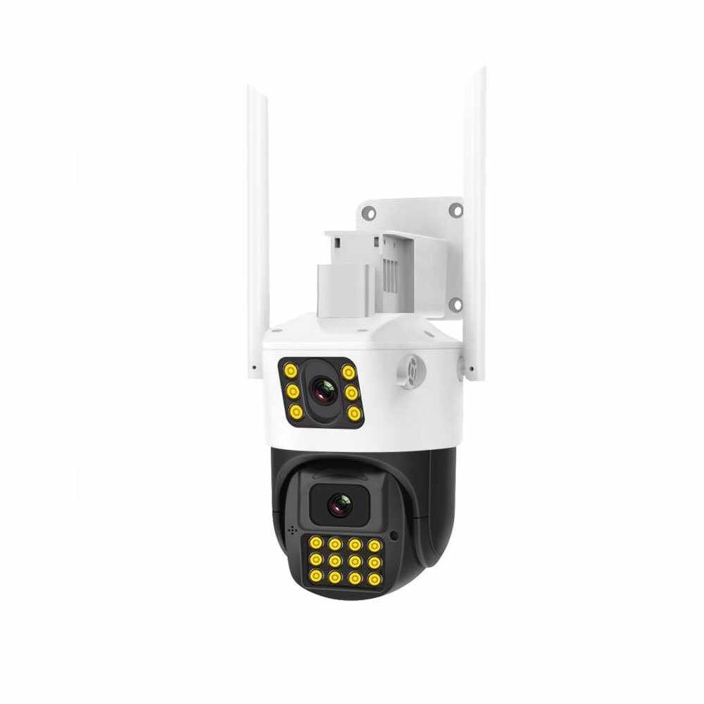 Camera supraveghere exterior cu lentila duala PTZ Speed Dome Vstarcam CG663DR, 4G, 2MP, 4mm-6mm, IR/lumina alba 15-30 m, microfon si difuzor, slot card