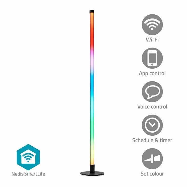Lampa de colt LED RGB Smart WiFi 2700-6500K 180lm 10W, Nedis WIFILD20RGBW