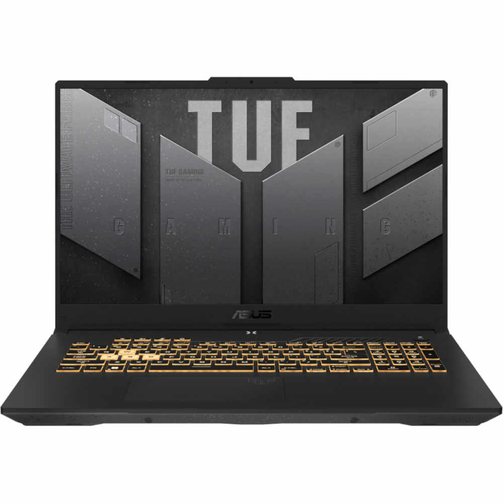 Laptop Asus Gaming TUF F17 FX707ZC4, Intel Core i5-12500H, Full HD, SSD 512GB, IPS, 16GB, NVIDIA GeForce RTX 3050, 4GB GDDR, No OS, Culoare Mecha Gray