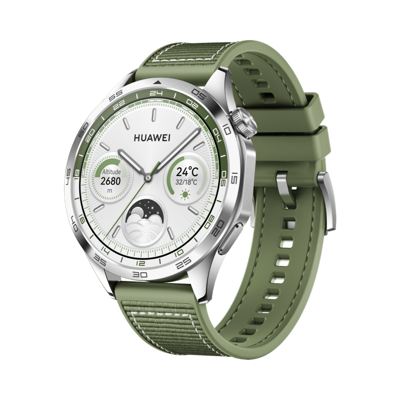 HUAWEI WATCH GT 4 46mm Green, Curea Green Woven, Android/iOS