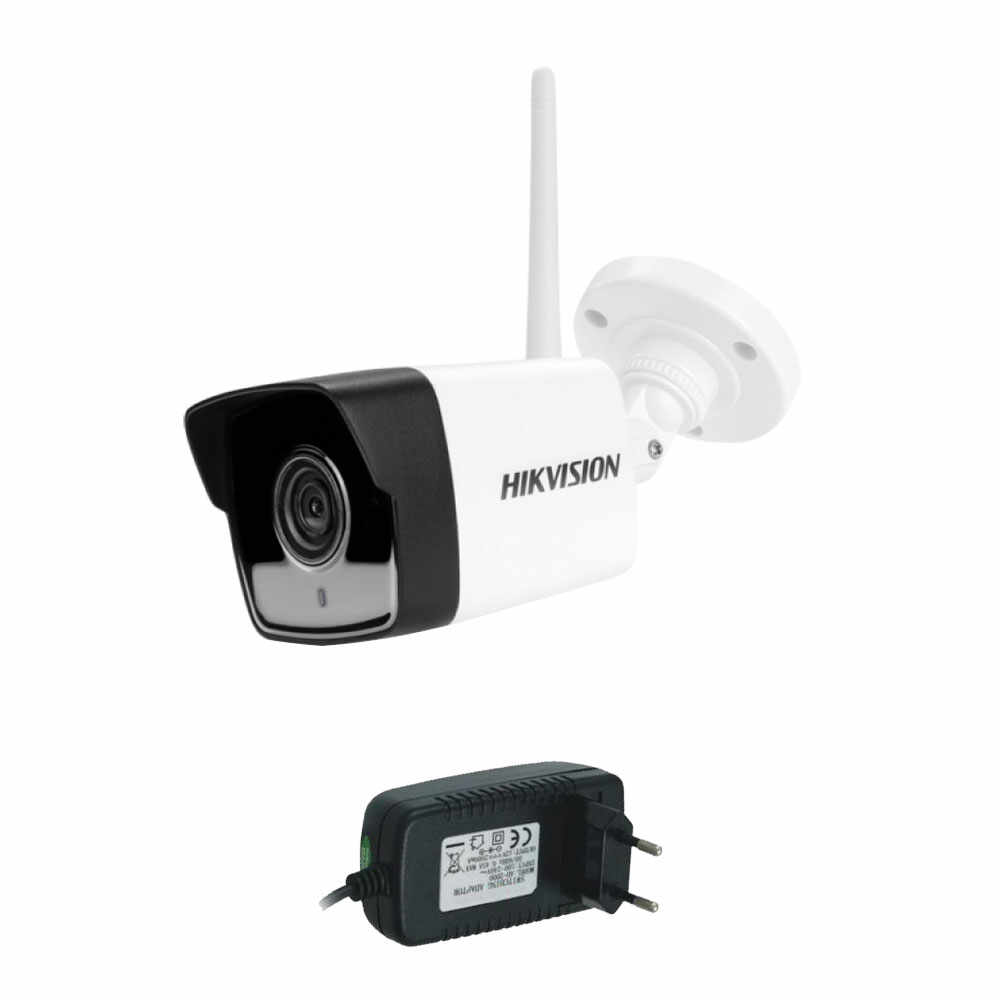 Camera supraveghere IP wireless Hikvision DS-2CV1021G0-IDW1, 2 MP, IR 30 m, 2.8 mm, microfon + alimentare