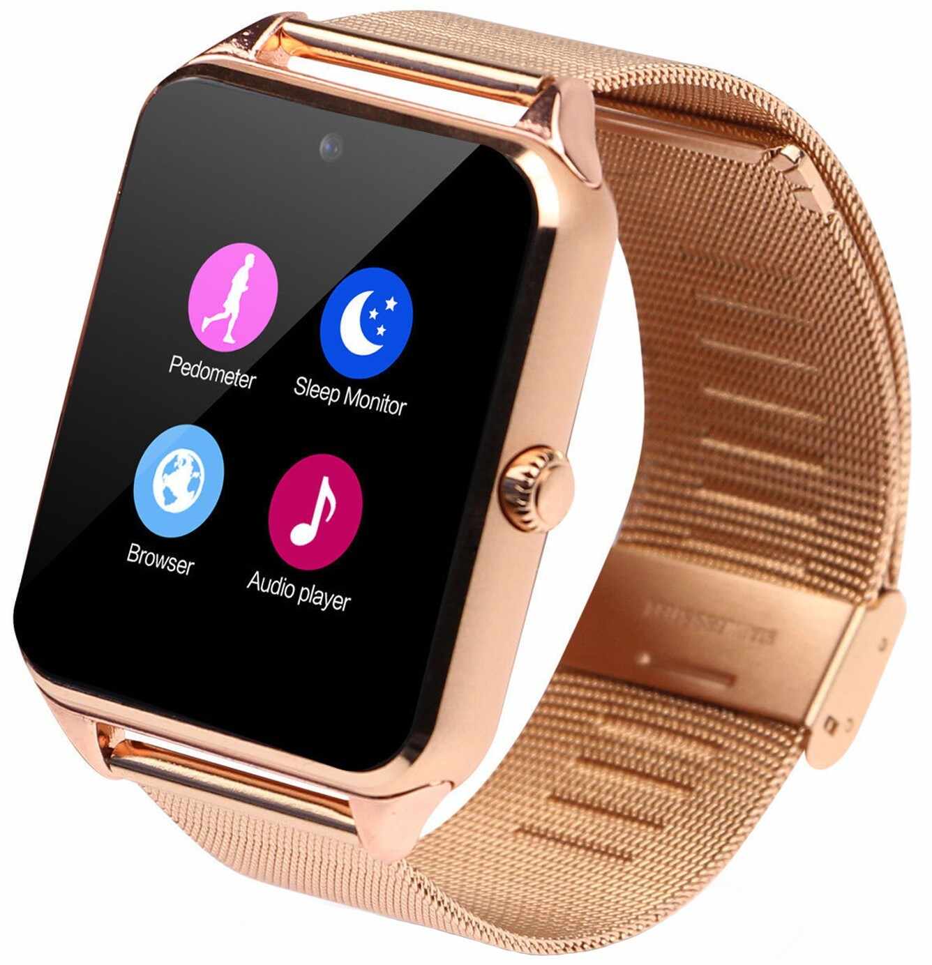 Ceas Smartwatch cu Telefon iUni GT08s Plus, Curea Metalica, Touchscreen, BT, Camera, Notificari, Gold
