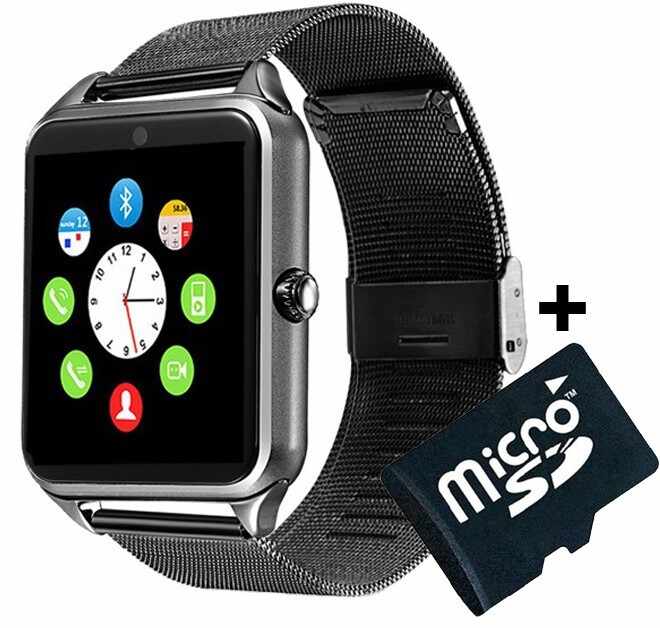 Ceas Smartwatch cu Telefon iUni GT08s Plus, Curea Metalica, Touchscreen, Camera, Aluminiu+Card MicroSD 4GB 