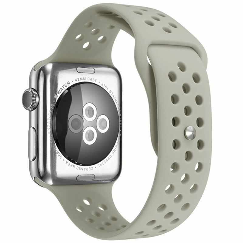 Curea pentru Apple Watch 42 mm Silicon Sport iUni Grey