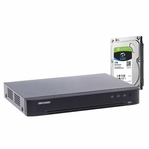 DVR HDTVI Turbo HD 4.0 Hikvision DS-7204HUHI-K1, 4 canale, 5 MP + HDD 1TB