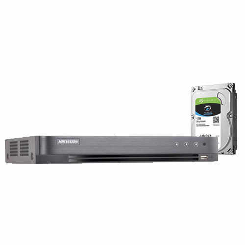 DVR HDTVI Turbo HD 4.0 Hikvision DS-7208HUHI-K1, 8 canale, 5 MP + HDD 1TB