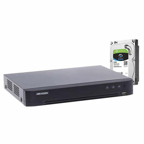 DVR HDTVI Turbo HD 4.0 Hikvision DS-7216HUHI-K2, 16 canale, 5 MP + HDD 2TB