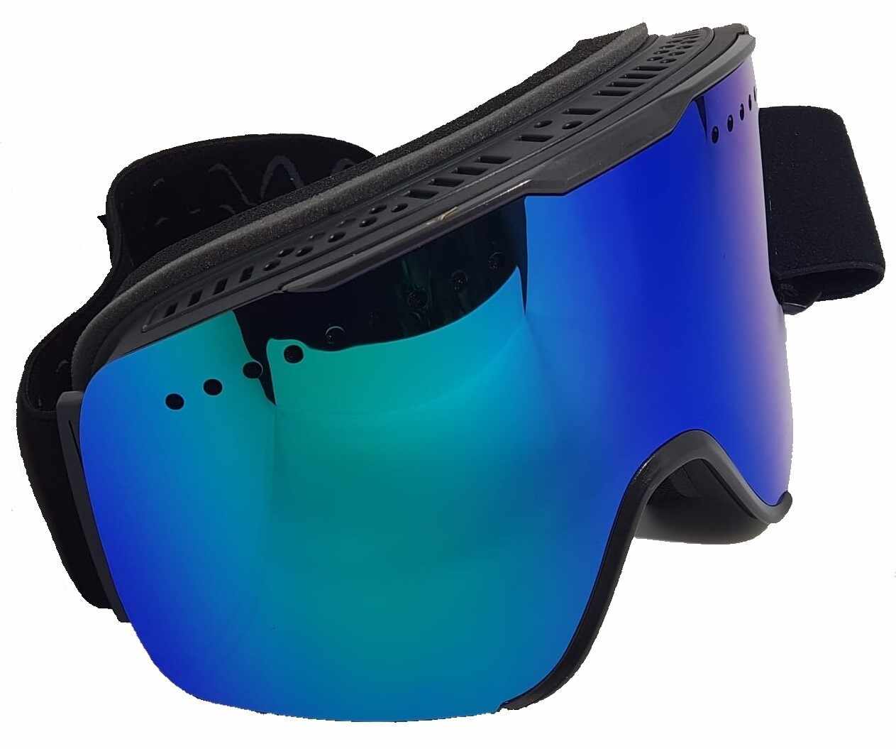 Ochelari ski/snowboard, lentila sferica dubla, magnetica, polarizata, ventilate anti-ceata,strat oglinda A++++