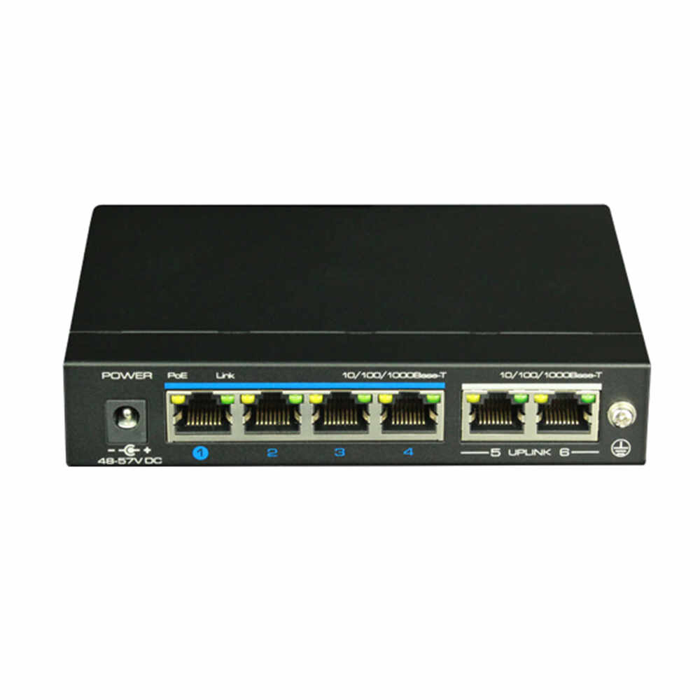 Switch ethernet gigabit POE+ Utepo UTP3-GSW04-TP60, 4+2 porturi, 12Gbps, 60W