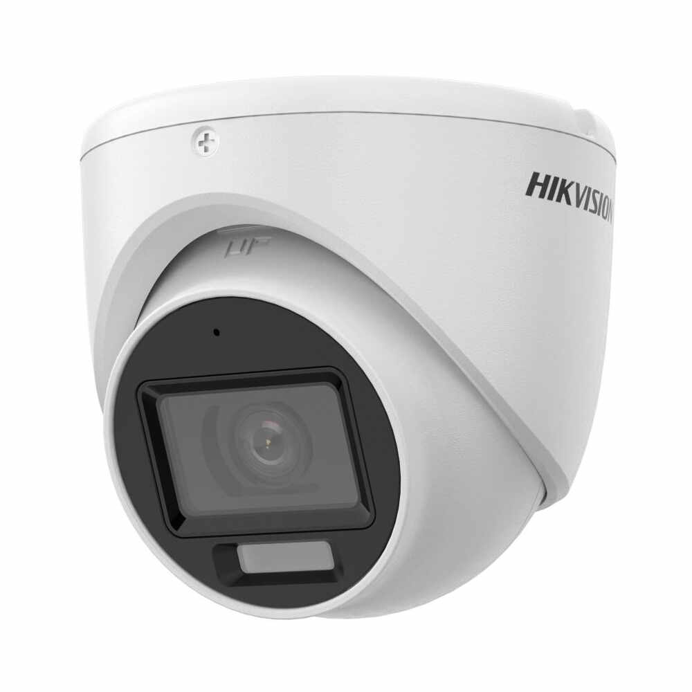 Camera supraveghere dome Hikvision Smart Hybrid Light DS-2CE76K0T-LMFS, 5 MP, IR 30 m/lumina alba 20 m, 2.8 mm
