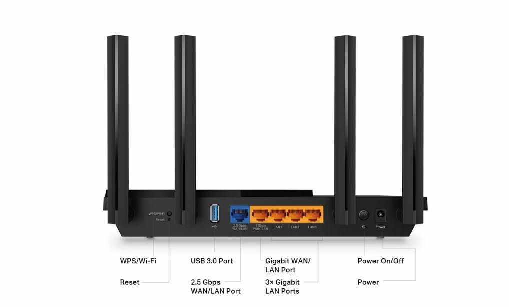 Router Wireless TP-Link Archer AX55 Pro, AX3000, Dual-Band, Wi-Fi 6, OneMesh Supported, HomeShield, 2.5 Gbps port