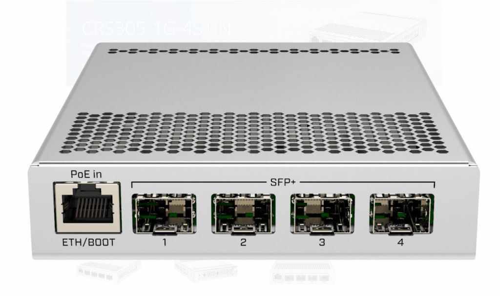 Switch MikroTik 10 Gigabit PoE - CRS305-1G-4S+OUT