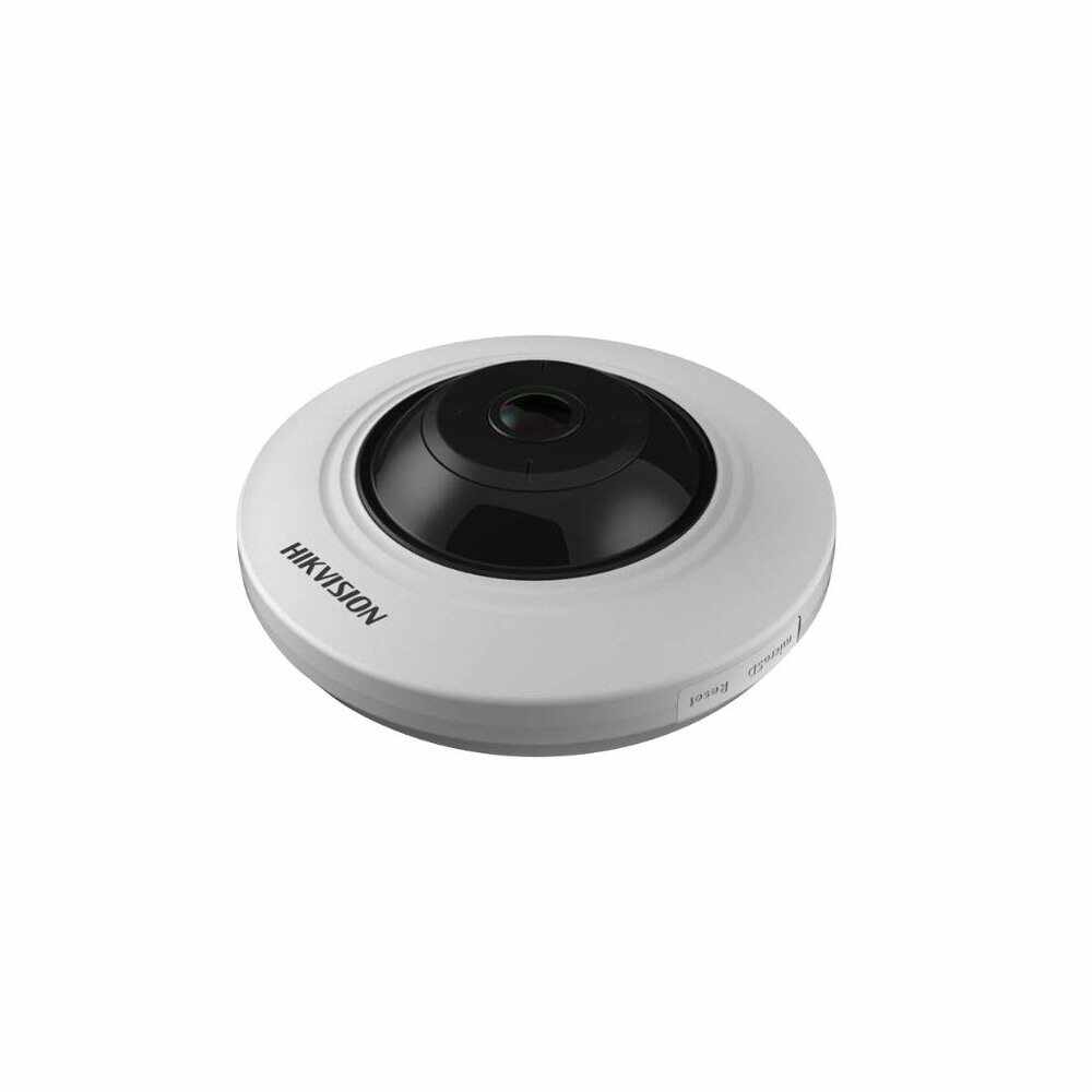 Camera supraveghere IP Dome Hikvision DS-2CD2955FWD-IS, 5 MP, IR 8 m, slot card, 1.05 mm fisheye